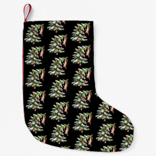 Petite Chaussette De Noël Arbre à chat orange de Noël Chats Amoureux Famille