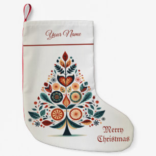 Petite Chaussette De Noël Arbre coloré de Noël Art populaire scandinave