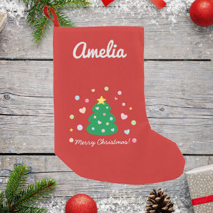 Petite Chaussette De Noël Arbre de fête mignon coloré de Joyeux Noël