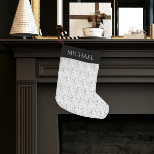 Petite Chaussette De Noël Arbre de Noël Abstrait noir minimaliste