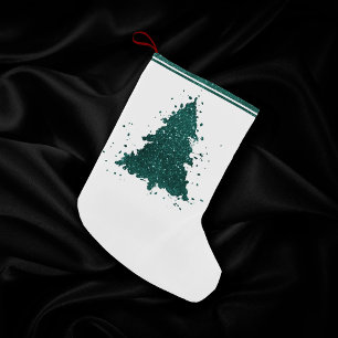 Petite Chaussette De Noël Arbre de Noël Moody   Dark Midnight Turquoise Spla