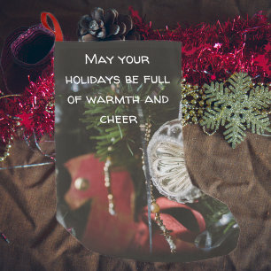 Petite Chaussette De Noël Arbre de Noël sombre et rétro