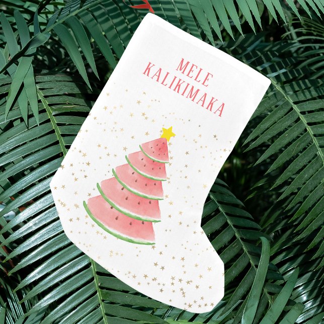 Petite Chaussette De Noël Arbre de pastèque Mele Kalikimaka (Créateur téléchargé)