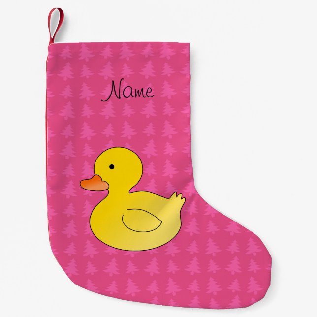 Petite Chaussette De Noël Arbres en caoutchouc nommés faits sur commande de (Devant)