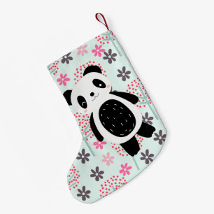 Petite Chaussette De Noël Arbres, fleurs, et ours panda