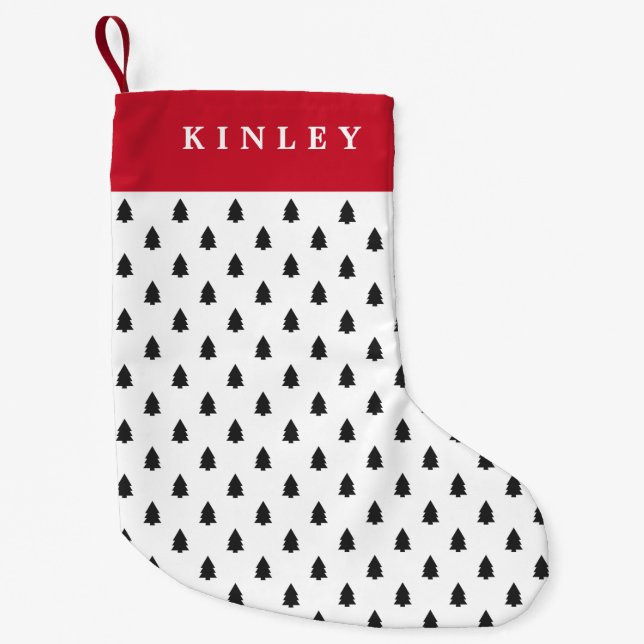 Petite Chaussette De Noël Arbres minuscules personnalisés (Devant)