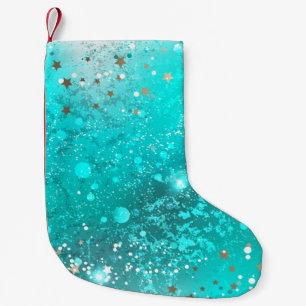 Petite Chaussette De Noël Arrière - plan à huile Turquoise de la menthe