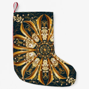 Petite Chaussette De Noël Arrière - plan vintage classique. Or classique san
