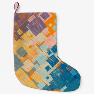 Petite Chaussette De Noël Art contemporain. Texture colorée. Art moderne