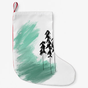 Petite Chaussette De Noël art de l'arbre vert scandinave simple moderne ment