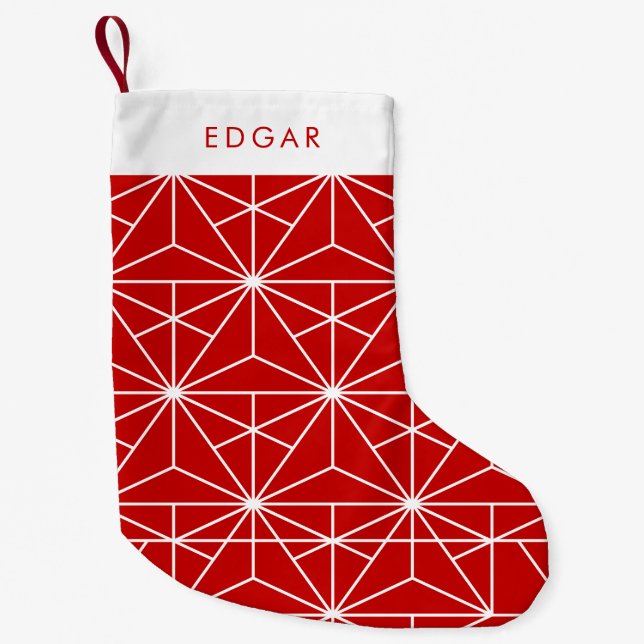 Petite Chaussette De Noël Art déco géométrique moderne (Devant)