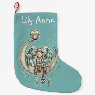 Petite Chaussette De Noël Art illustré Twinkle Little Angel and Owl