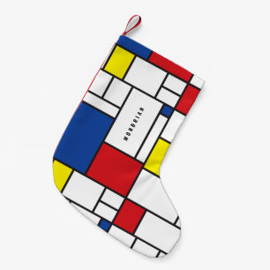 Petite Chaussette De Noël Art Moderne Géométrique Minimaliste De Stijl Mondr
