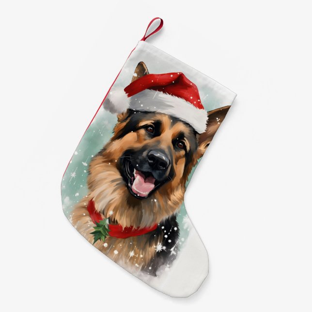 Petite Chaussette De Noël Artiste peint de Noël berger allemand (Devant (Accrochage))