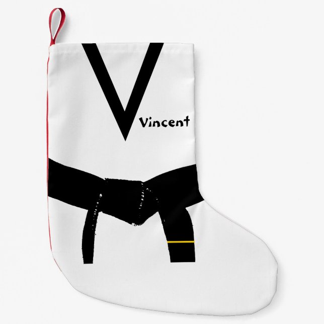 Petite Chaussette De Noël Arts martiaux 1er degré Ceinture noire (Devant)