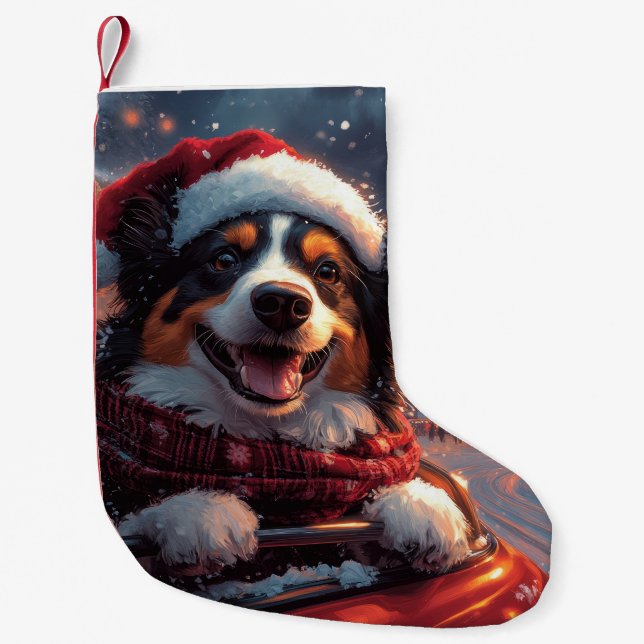 Petite Chaussette De Noël Australie Kelpie Dog Roller Dessous de verre Noël (Devant)