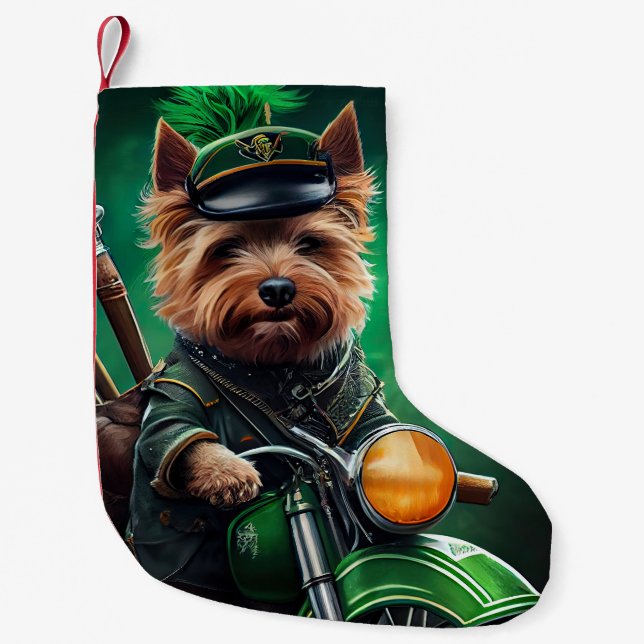 Petite Chaussette De Noël Australien Terrier conduite vélo St. Patrick's Day (Devant)