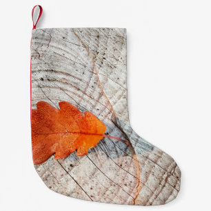 Petite Chaussette De Noël automne feuilles de chêne