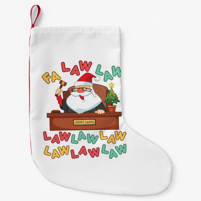 Petite Chaussette De Noël Avocat en Droit Fa Christmas Père Noël Juge (Devant)