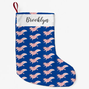 Petite Chaussette De Noël axolotl rose pâle