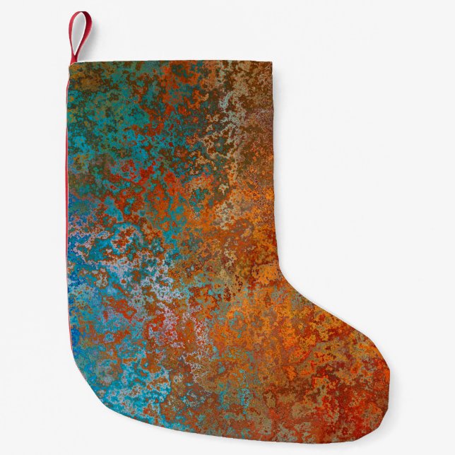 Petite Chaussette De Noël Background texture rust old brown (Devant)