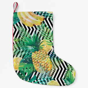 Petite Chaussette De Noël Bananes exotiques citrons Tropical sans joint