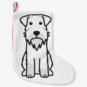 Petite Chaussette De Noël Bande dessinée de chien de Schnauzer miniature