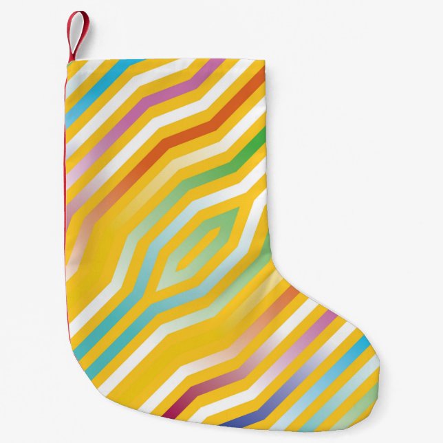 Petite Chaussette De Noël Bandes diagonales symétriques arrière - plan 3 (Devant)