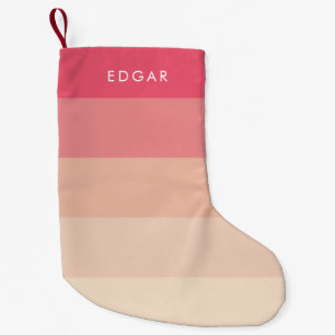 Petite Chaussette De Noël Bandes pastel rose moderne