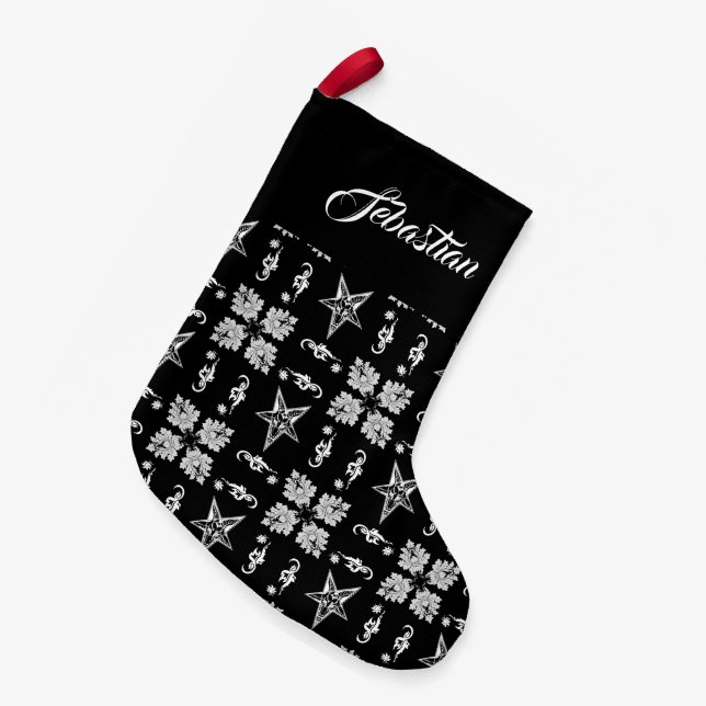 Petite Chaussette De Noël Baphomet Stars Gothique Noël Stocker (Devant (Accrochage))
