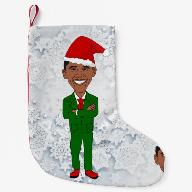 Petite Chaussette De Noël barack obama santas stockage de noël (Devant)