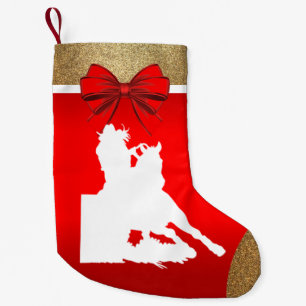 Petite Chaussette De Noël Baril occidental de cow-girl de rodéo emballant