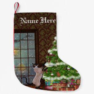Petite Chaussette De Noël Bas d'arbre de Chistmas de chat