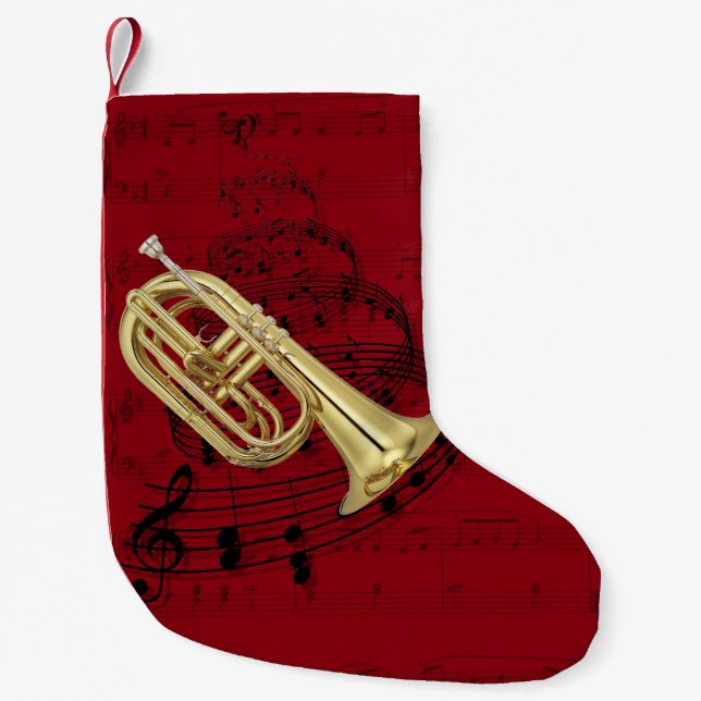 Petite Chaussette De Noël Bas de marche de musique d'euphonium (Devant)