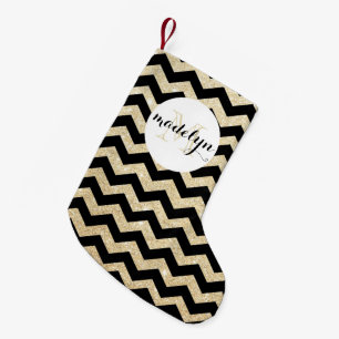 Petite Chaussette De Noël Bas de monogramme de Chevron de parties