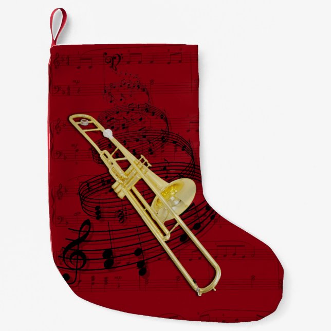 Petite Chaussette De Noël Bas de musique de trombone (valve) (Devant)
