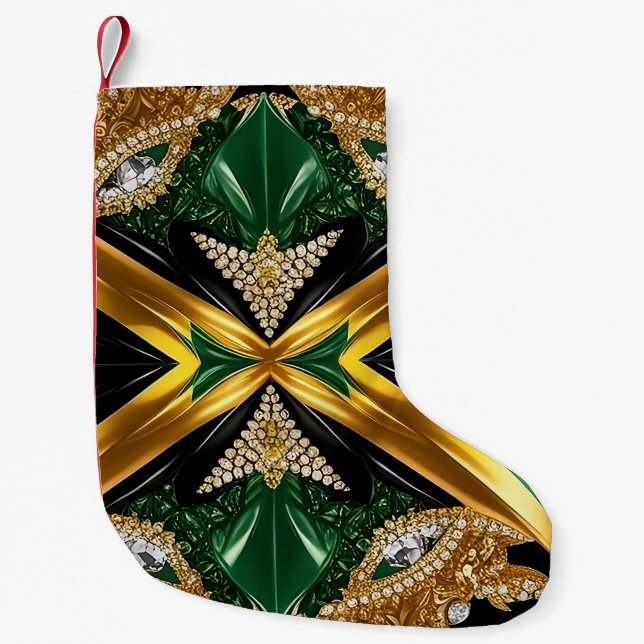 Petite Chaussette De Noël Bas de Noël aux couleurs jamaïcaines (Devant)