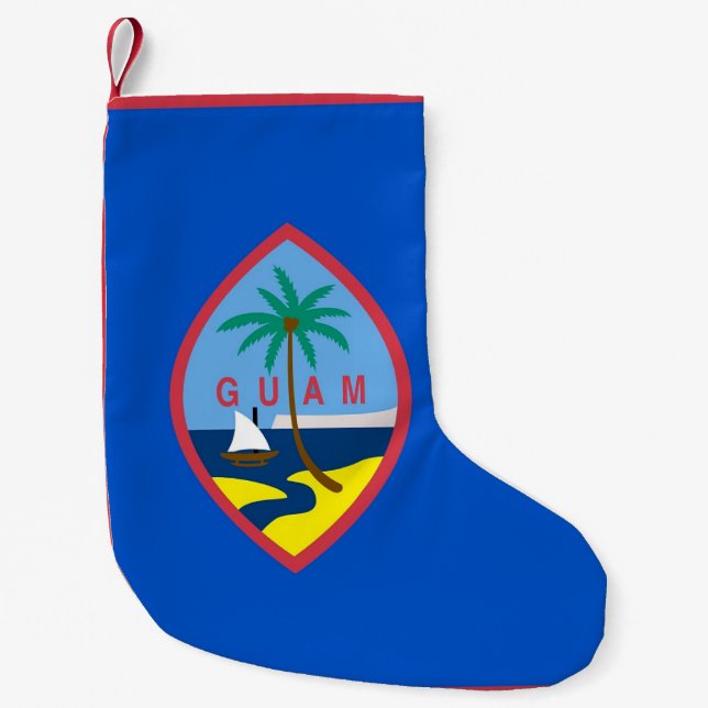 Petite Chaussette De Noël Bas de Noël avec Drapeau de Guam, USA (Devant)