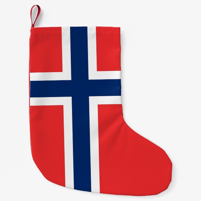 Petite Chaussette De Noël Bas de Noël avec drapeau de Norvège (Devant)