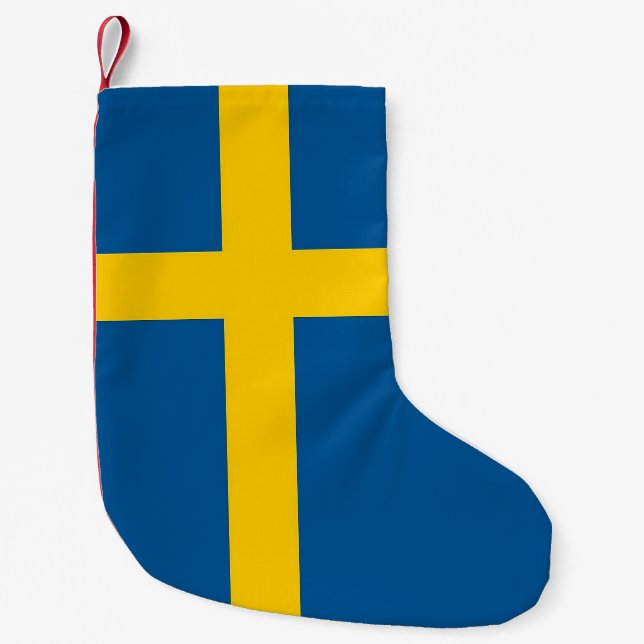 Petite Chaussette De Noël Bas de Noël avec Drapeau de Suède (Devant)