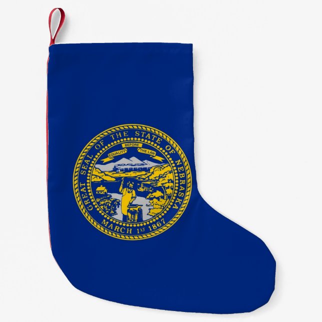 Petite Chaussette De Noël Bas de Noël avec drapeau du Nebraska (Devant)