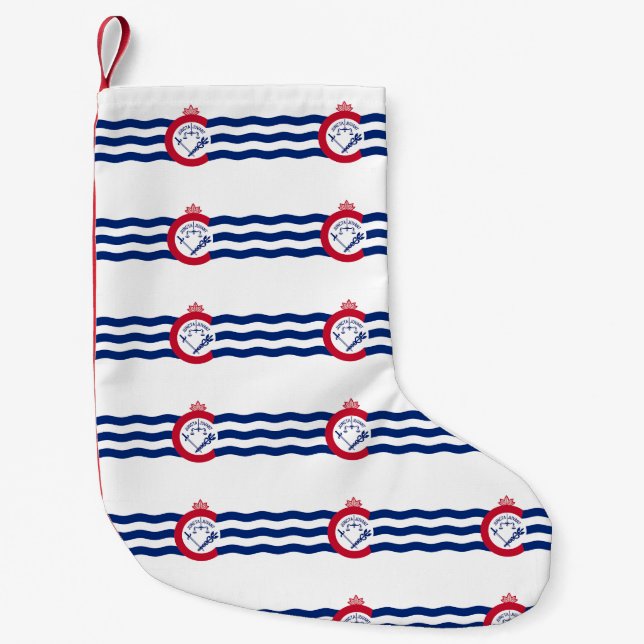 Petite Chaussette De Noël Bas de Noël avec le drapeau de Cincinnati (Devant)