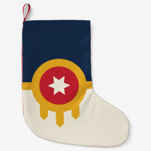 Petite Chaussette De Noël Bas de Noël avec le drapeau de la ville de Tulsa