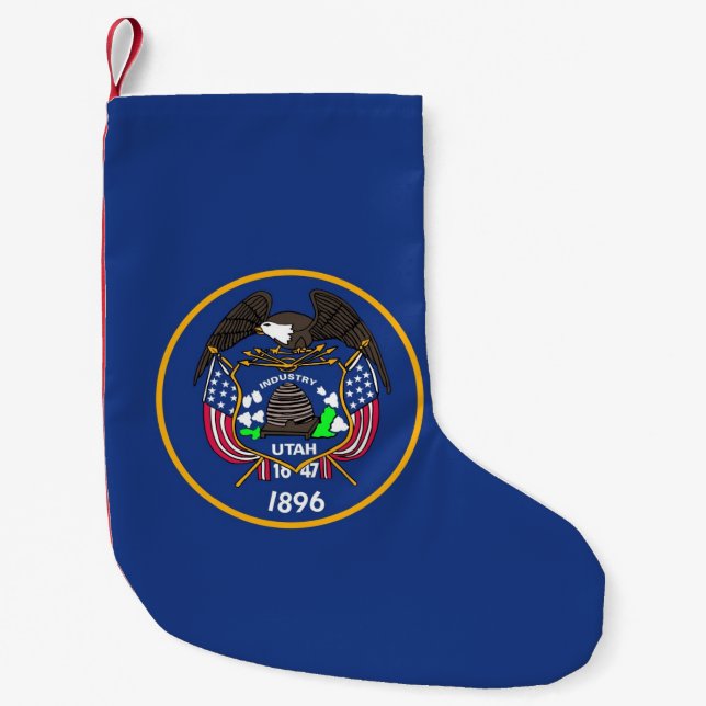 Petite Chaussette De Noël Bas de Noël avec le drapeau de l'Utah (Devant)