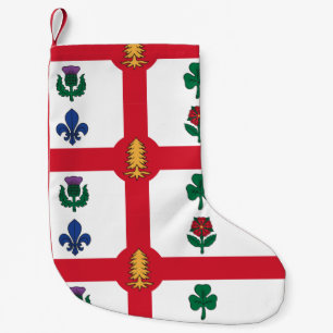 Petite Chaussette De Noël Bas de Noël avec le drapeau de Montréal