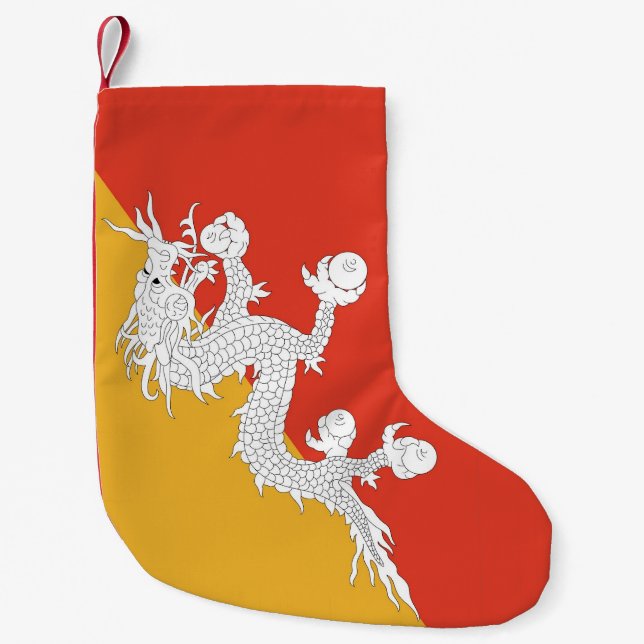 Petite Chaussette De Noël Bas de Noël avec le drapeau du Bhoutan (Devant)