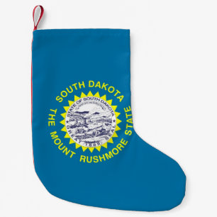 Petite Chaussette De Noël Bas de Noël avec le drapeau du Dakota du Sud
