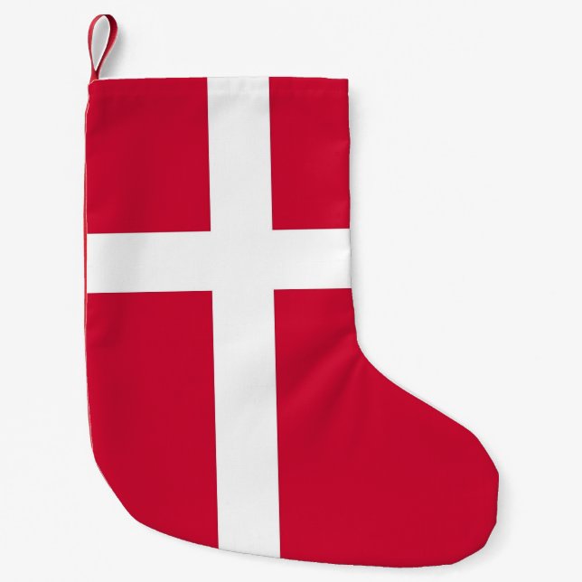 Petite Chaussette De Noël Bas de Noël avec le drapeau du Danemark (Devant)