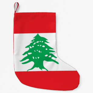 Petite Chaussette De Noël Bas de Noël avec le drapeau du Liban