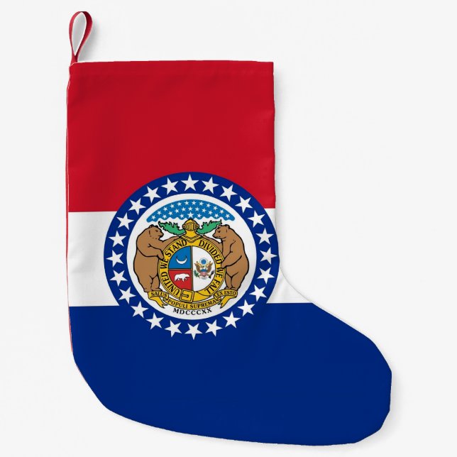 Petite Chaussette De Noël Bas de Noël avec le drapeau du Missouri (Devant)